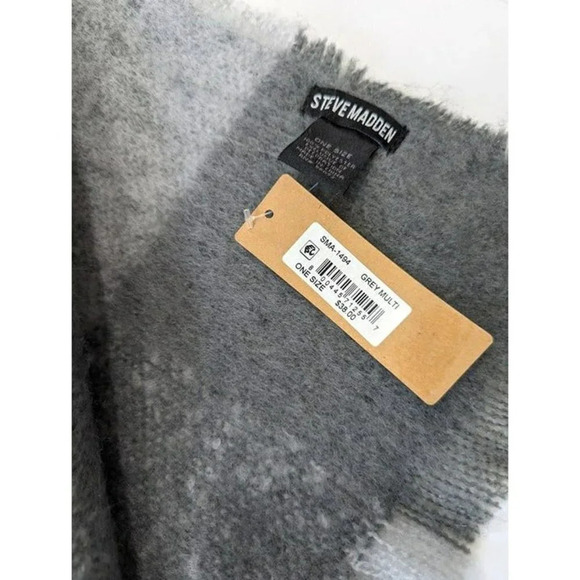 Steve Madden Women's Two-Tone Buffalo Check Gray Multi One Size (MSRP $38) - Picture 5 of 5